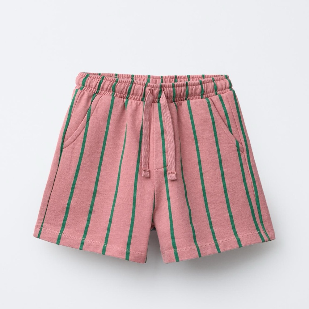 Zara Striped Pink and Green Shorts